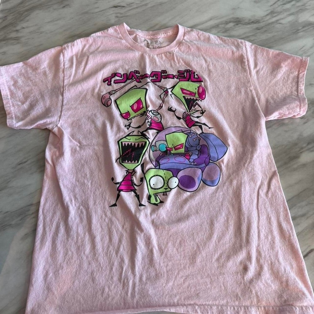 Invader Zim pink graphic tee size L